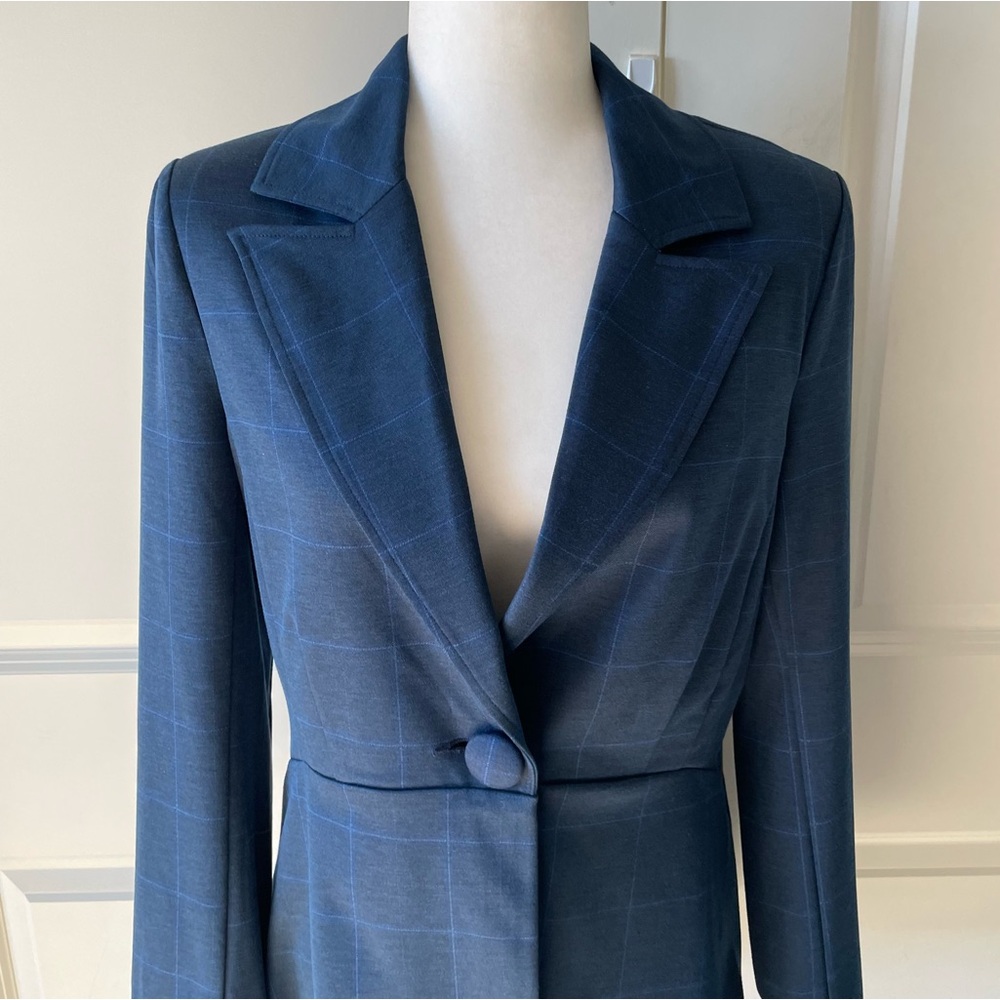 CAbi Sunset Kiss Windowpane Plaid Blue Blazer 5475 Size 8 - Picture 4 of 14